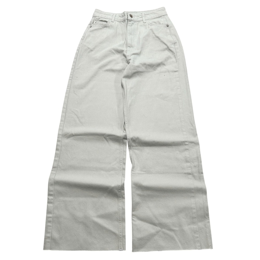 Adalae Jeans Women's 4 Sage Green Denim Wide Leg Baggy High Rise Cotton Utility